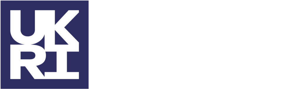 UKRI acknowledgment emblem - Negative/white